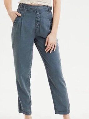 American Eagle Super High-Rise Casual Ankle Pants - Grey Size 8 NWTS